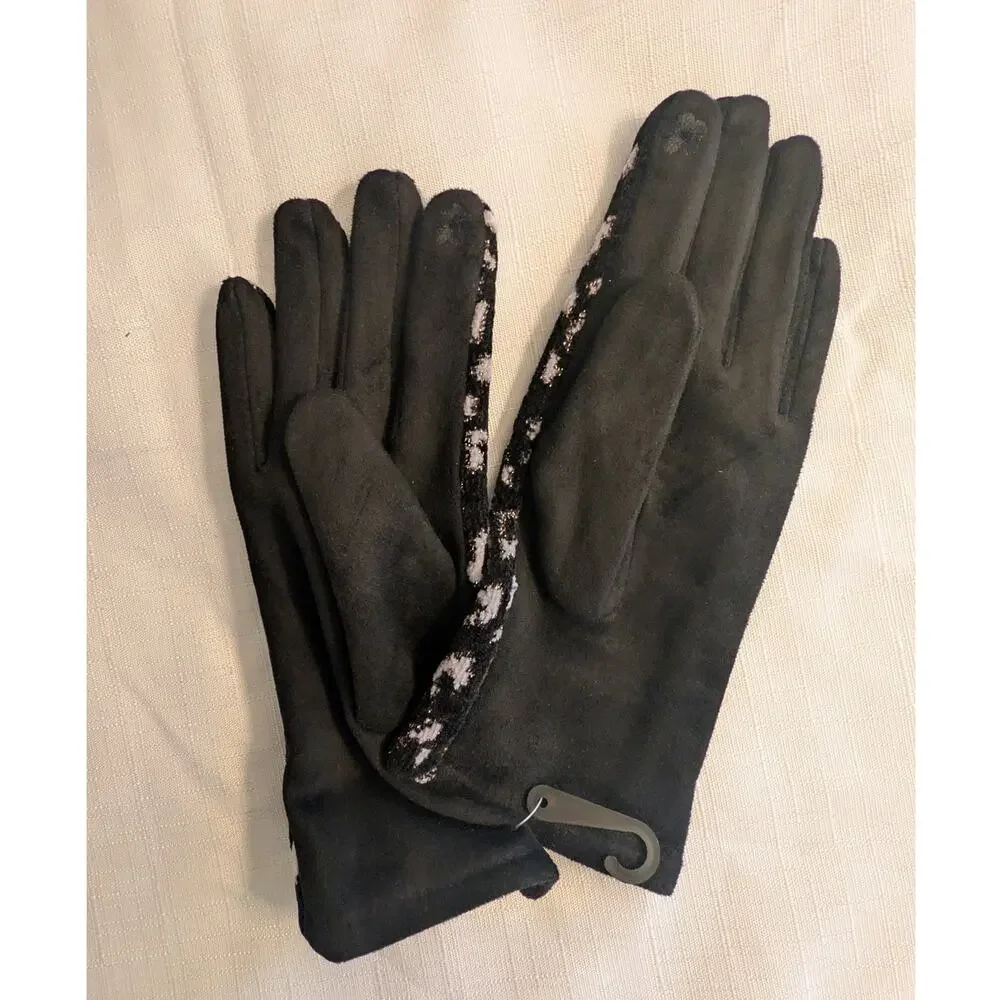 Fadivo New York Animal Print Black Gloves